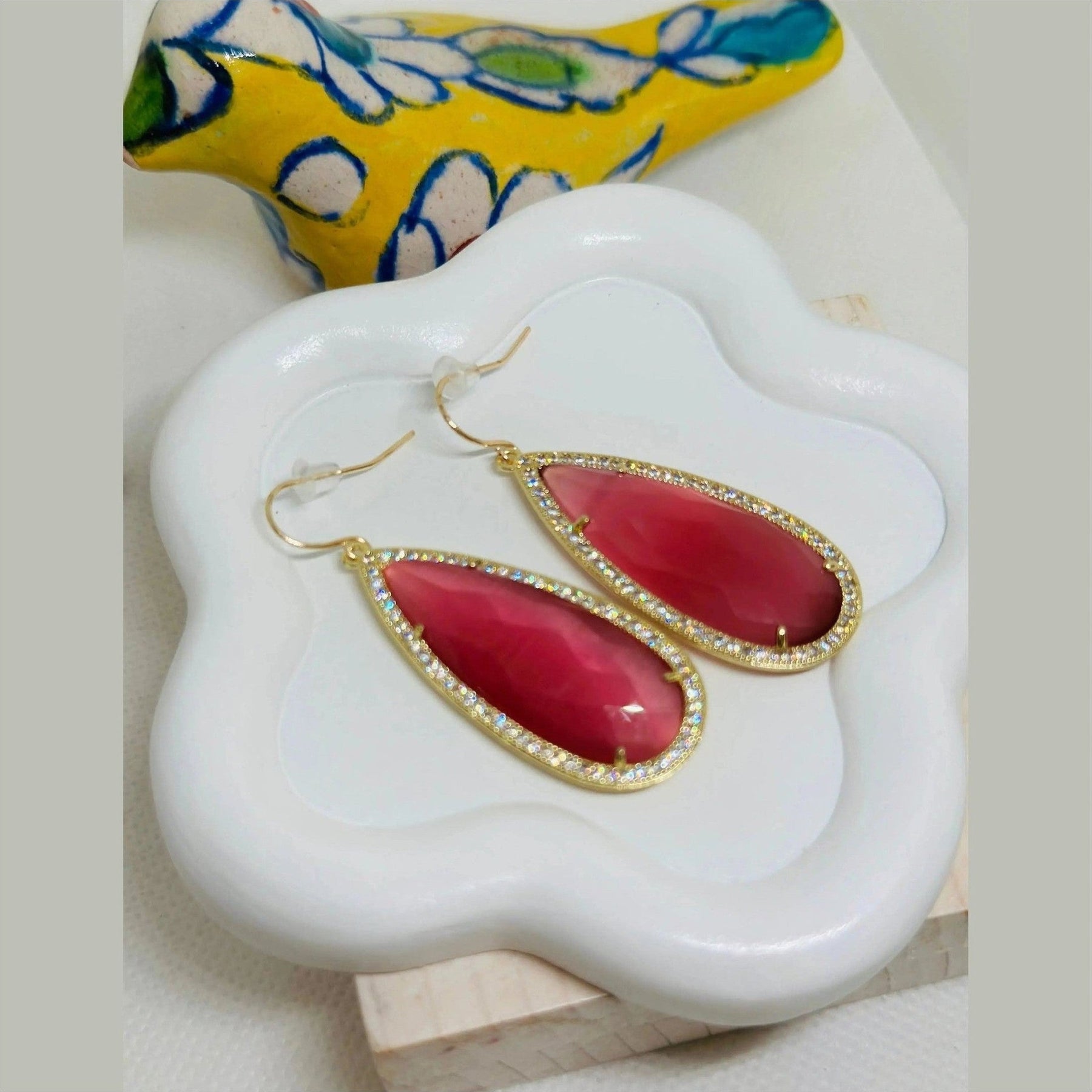 Beatrice XL Teardrop Crystal Earrings - Penelope Made This 