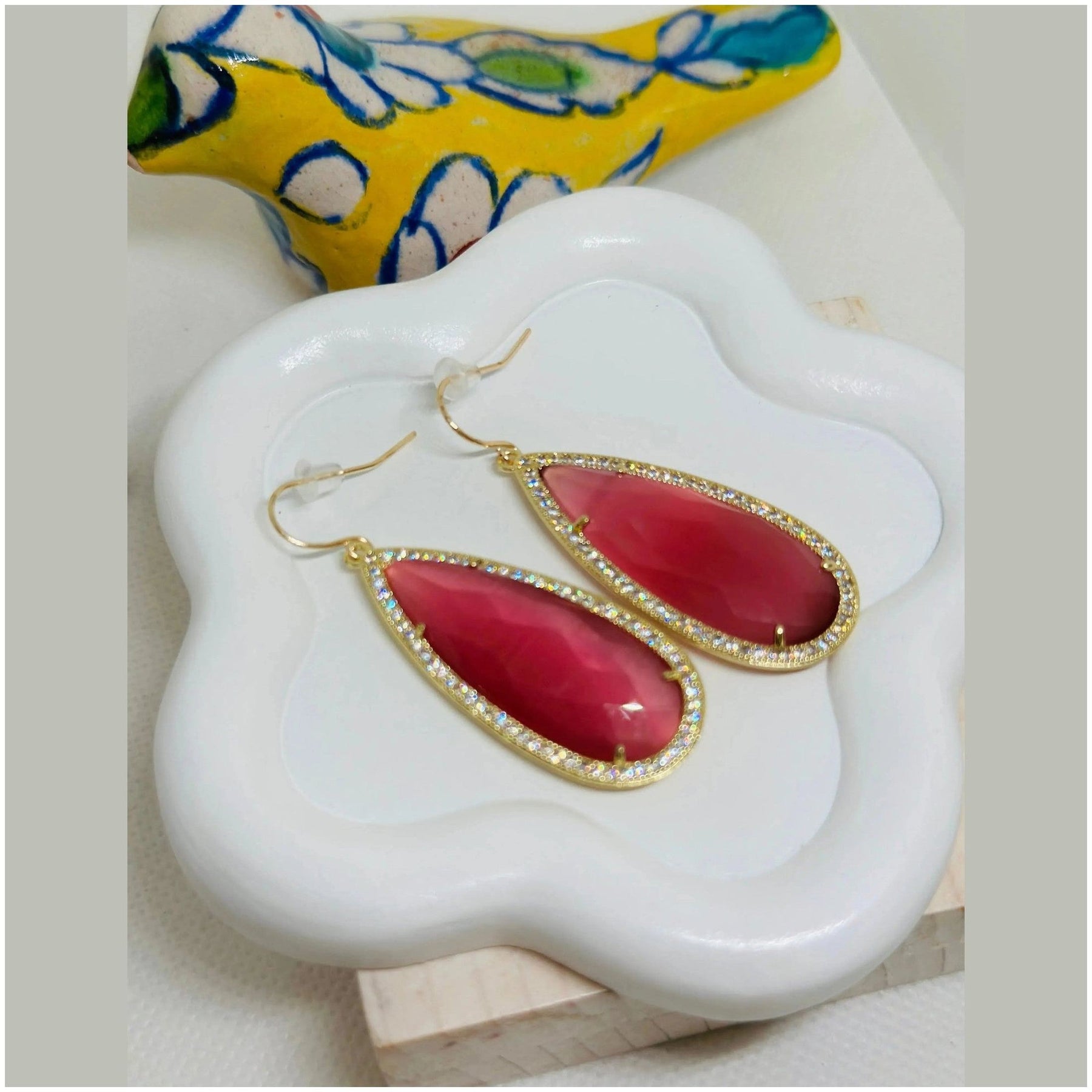 Beatrice XL Teardrop Crystal Earrings - Penelope Made This 