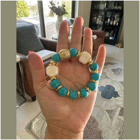 Chloe Azure Turquoise Marble Gemstone Bracelet - Penelope Made This 