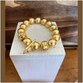 Chloe Gold Beads e Link Charm Bracelet - Penelope Made This 
