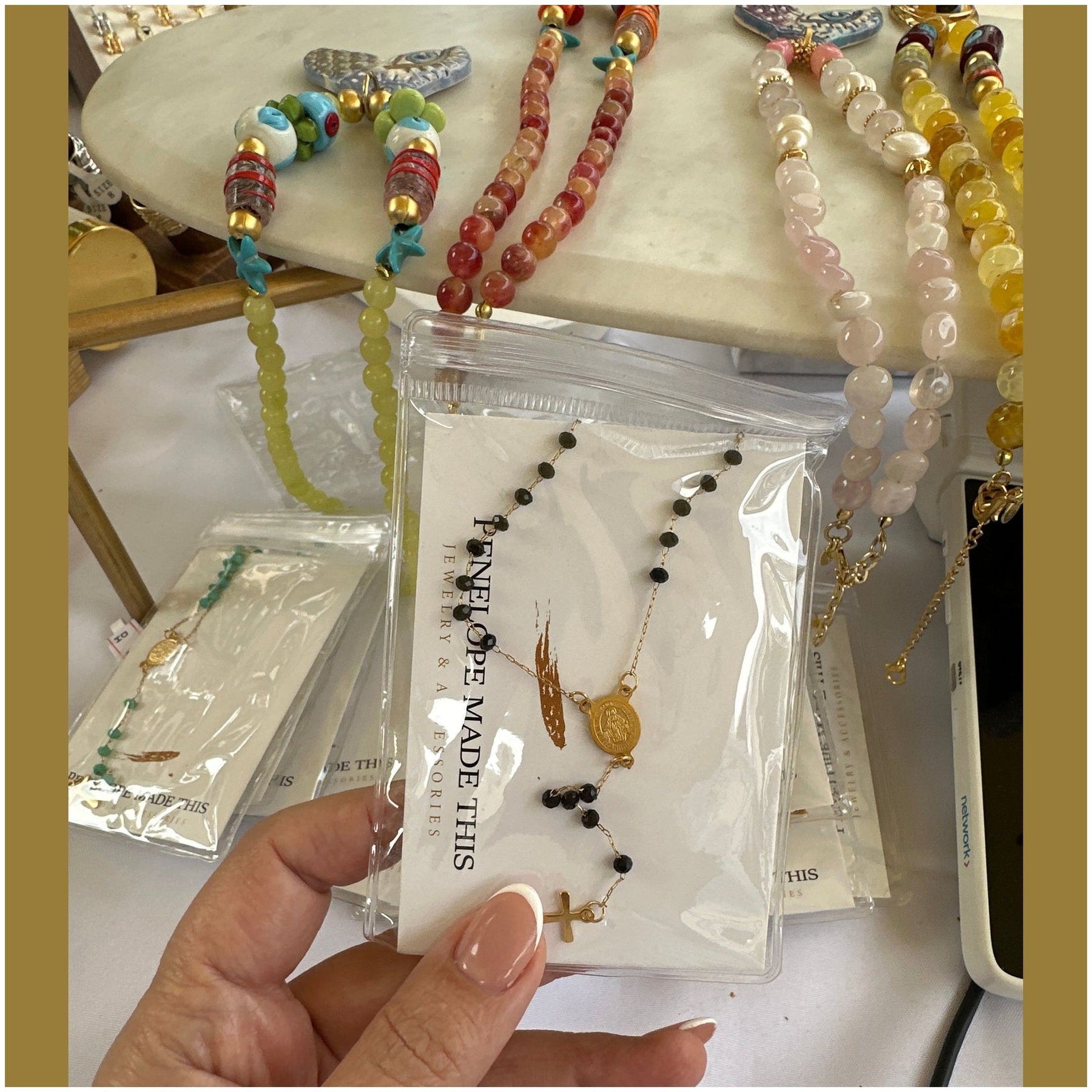 Cilia Crystal Rosary 18 K Gold Plated