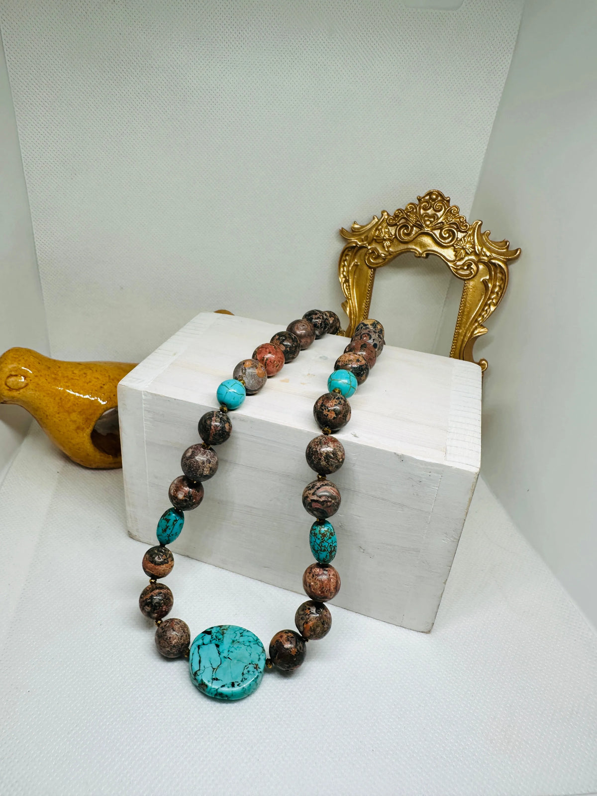 Daphne Turquoise and Agate Short Necklace