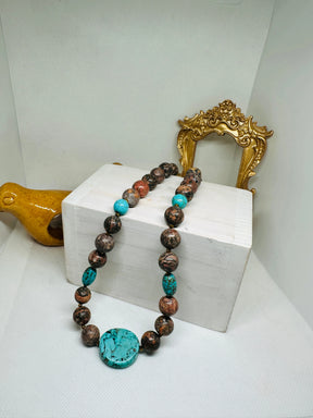 Daphne Turquoise and Agate Short Necklace