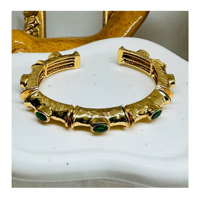 Anne Bejeweled Enamel Cuff Bracelets | Gold Plated