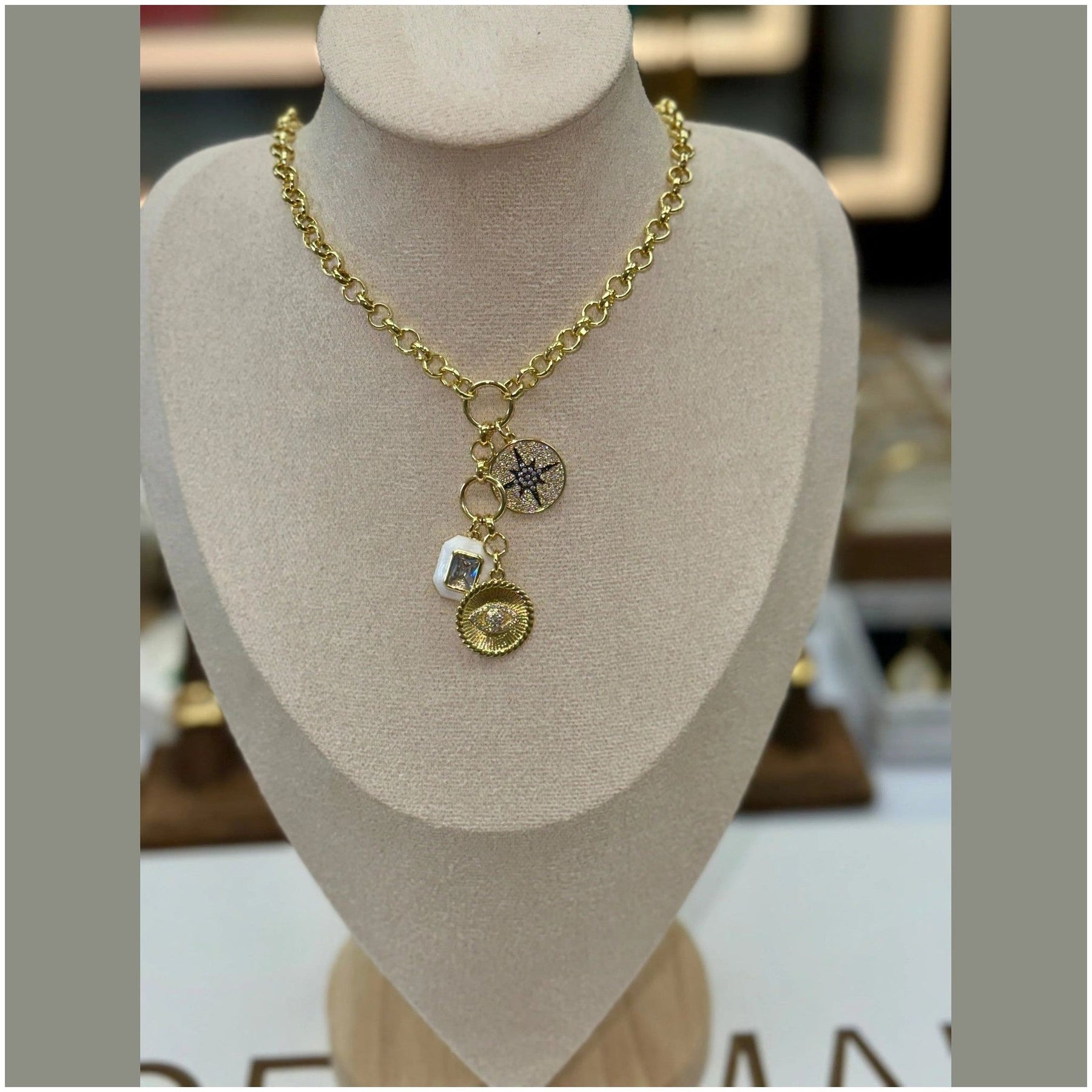 Daphne Trio Charms Necklace - Penelope Made This 