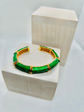 Anne Enamel Cuff Bracelets | Gold Plated
