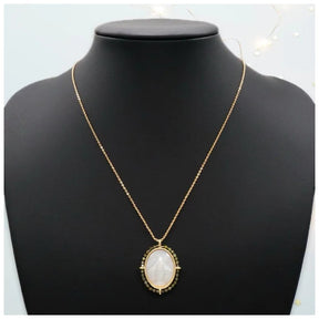 Fatima Bejeweled Mother of Pearl Pendant - Penelope Made This 