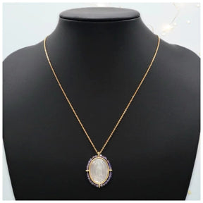 Fatima Bejeweled Mother of Pearl Pendant - Penelope Made This 