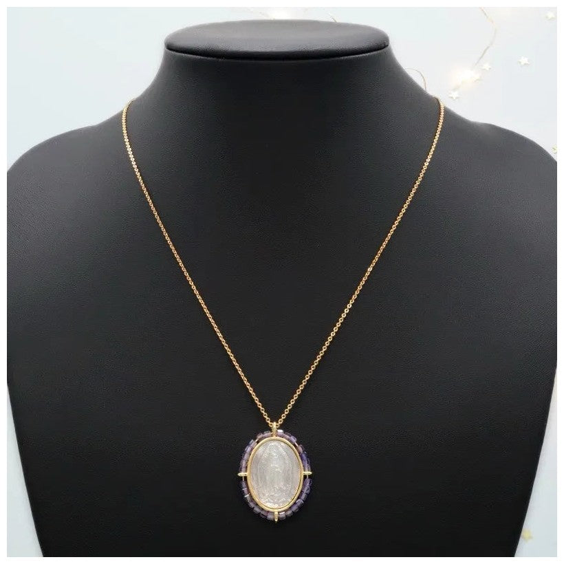 Fatima Bejeweled Mother of Pearl Pendant - Penelope Made This 