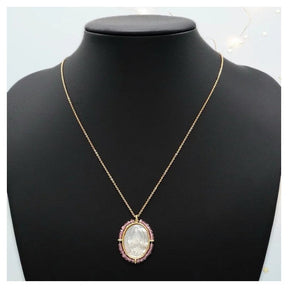 Fatima Bejeweled Mother of Pearl Pendant - Penelope Made This 