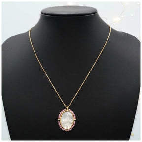 Fatima Bejeweled Mother of Pearl Pendant - Penelope Made This 