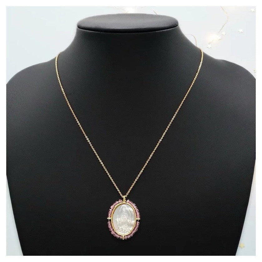 Fatima Bejeweled Mother of Pearl Pendant - Penelope Made This 