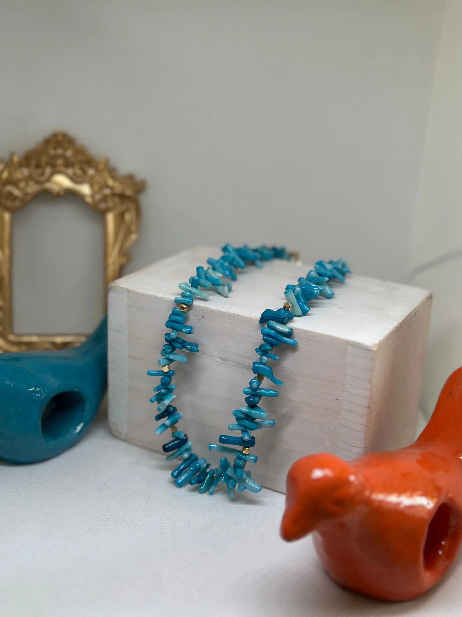 Anna Blue Coral Stones Necklace