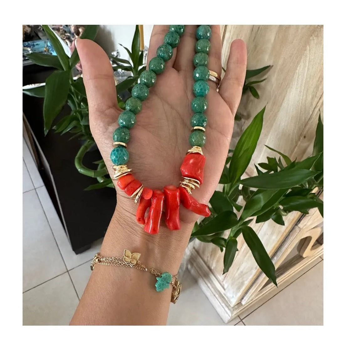 Hayat Coral Stone Necklace - Penelope Made This 