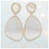 Helena White Dangling Crystal Earrings - Penelope Made This 