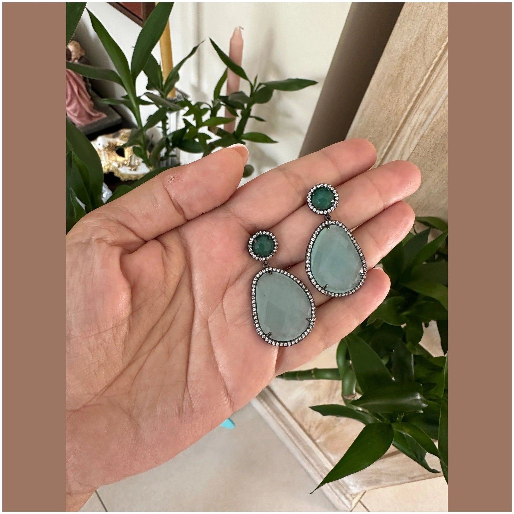 Helia GunMetal Crystal Earrings - Penelope Made This 