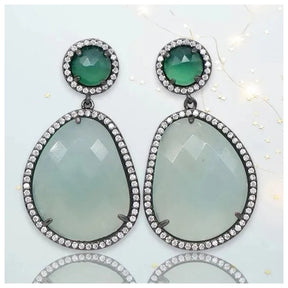 Helia GunMetal Crystal Earrings - Penelope Made This 