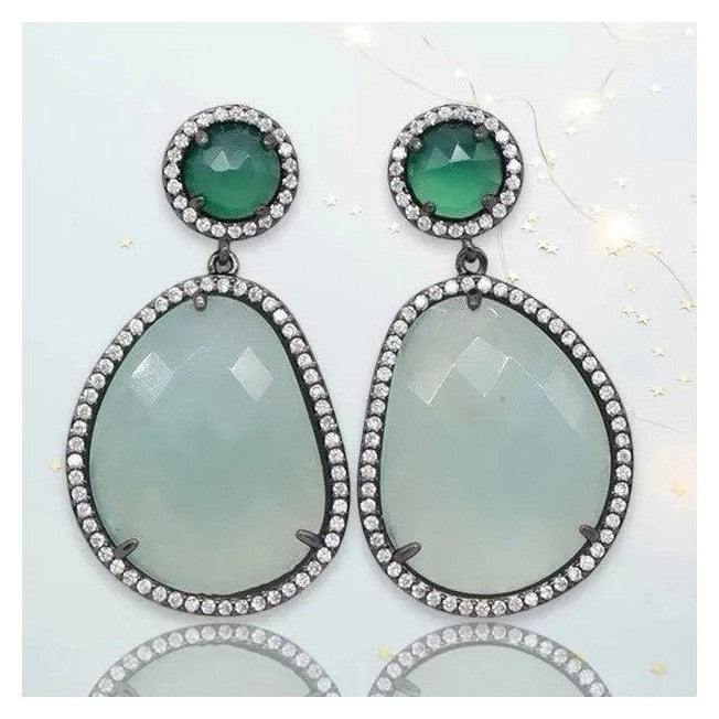 Helia GunMetal Crystal Earrings - Penelope Made This 