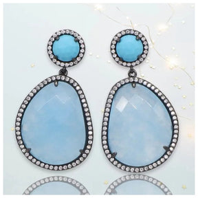 Helia GunMetal Crystal Earrings - Penelope Made This 