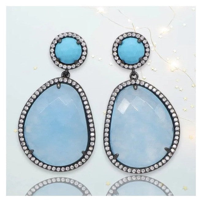 Helia GunMetal Crystal Earrings - Penelope Made This 