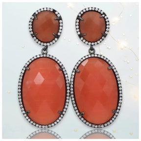 Hermione Gunmetal Dangling Crystal Earrings - Penelope Made This 