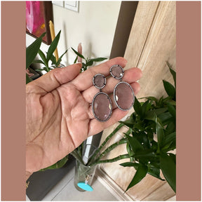 Hermione Gunmetal Dangling Crystal Earrings - Penelope Made This 