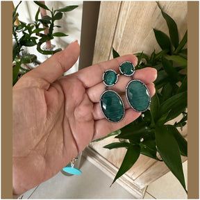 Hermione Gunmetal Dangling Crystal Earrings - Penelope Made This 