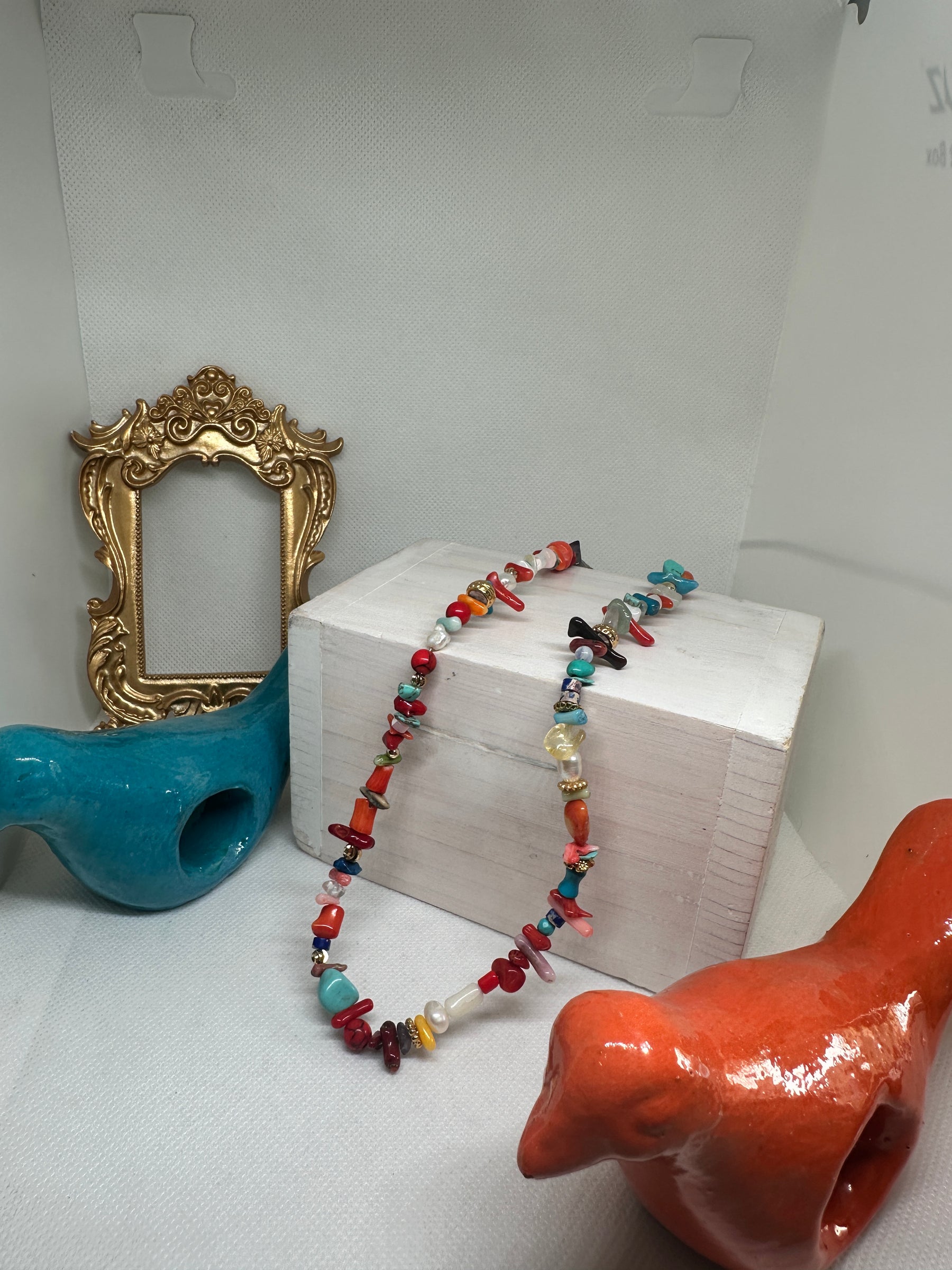 Anna multicolor Coral Stones Necklace