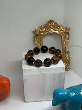 Chloe 12 mm Tiger Eye Charm Bracelet