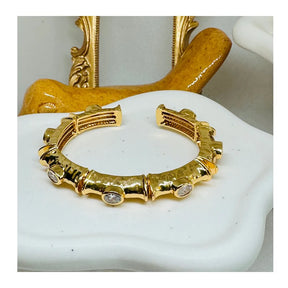 Anne Bejeweled Cuff Bracelets | Gold Plated