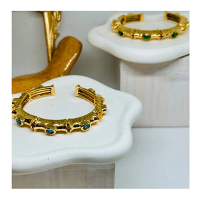 Anne Bejeweled Cuff Bracelets | Gold Plated