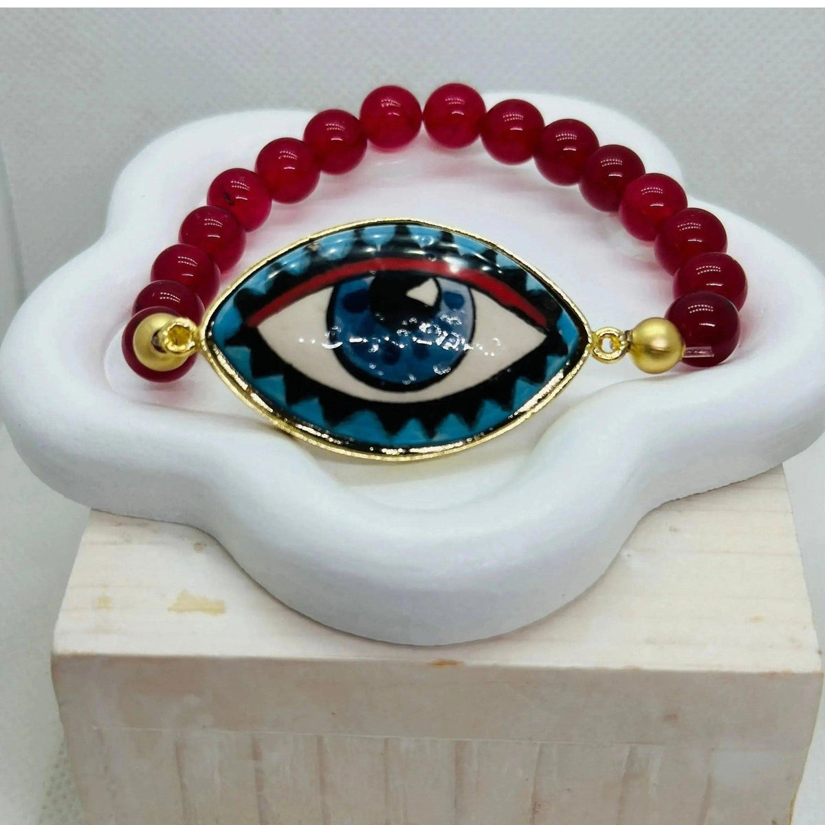Iris Hand Painted Striped Ceramic Bracelet - Penelope Made This 