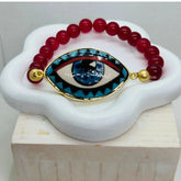 Iris Hand Painted Striped Ceramic Bracelet - Penelope Made This 