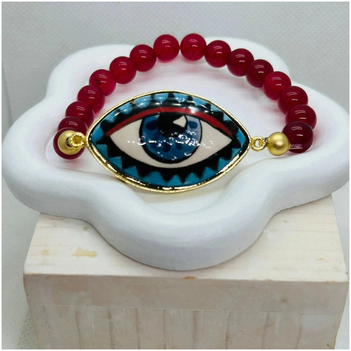 Iris Hand Painted Striped Ceramic Bracelet - Penelope Made This 