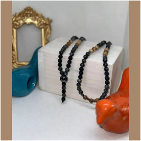 Mathias Gunpowder Beaded Long Necklace - Penelope Made This 