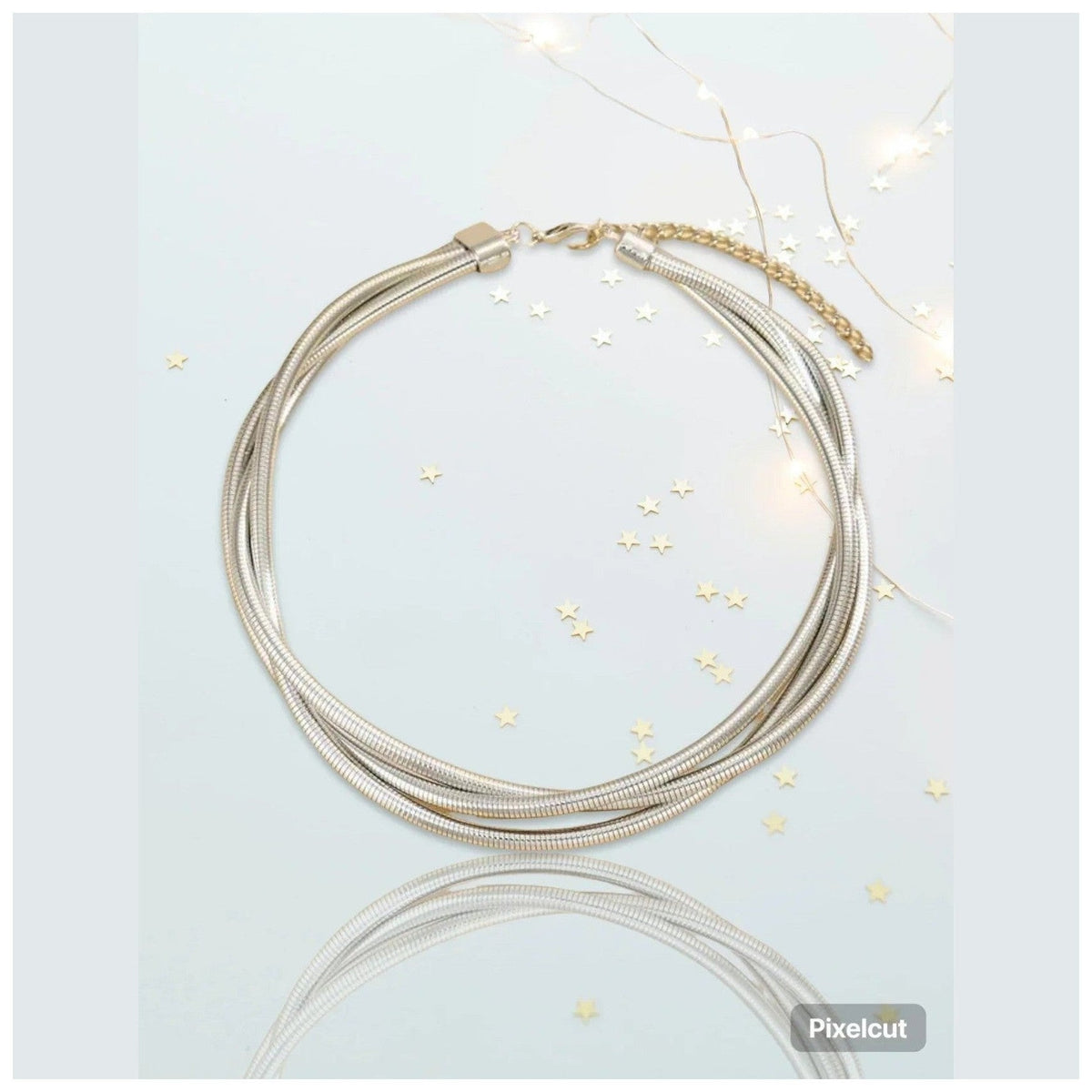 Stella Tress Choker 18 K Gold and Rhodium Plated