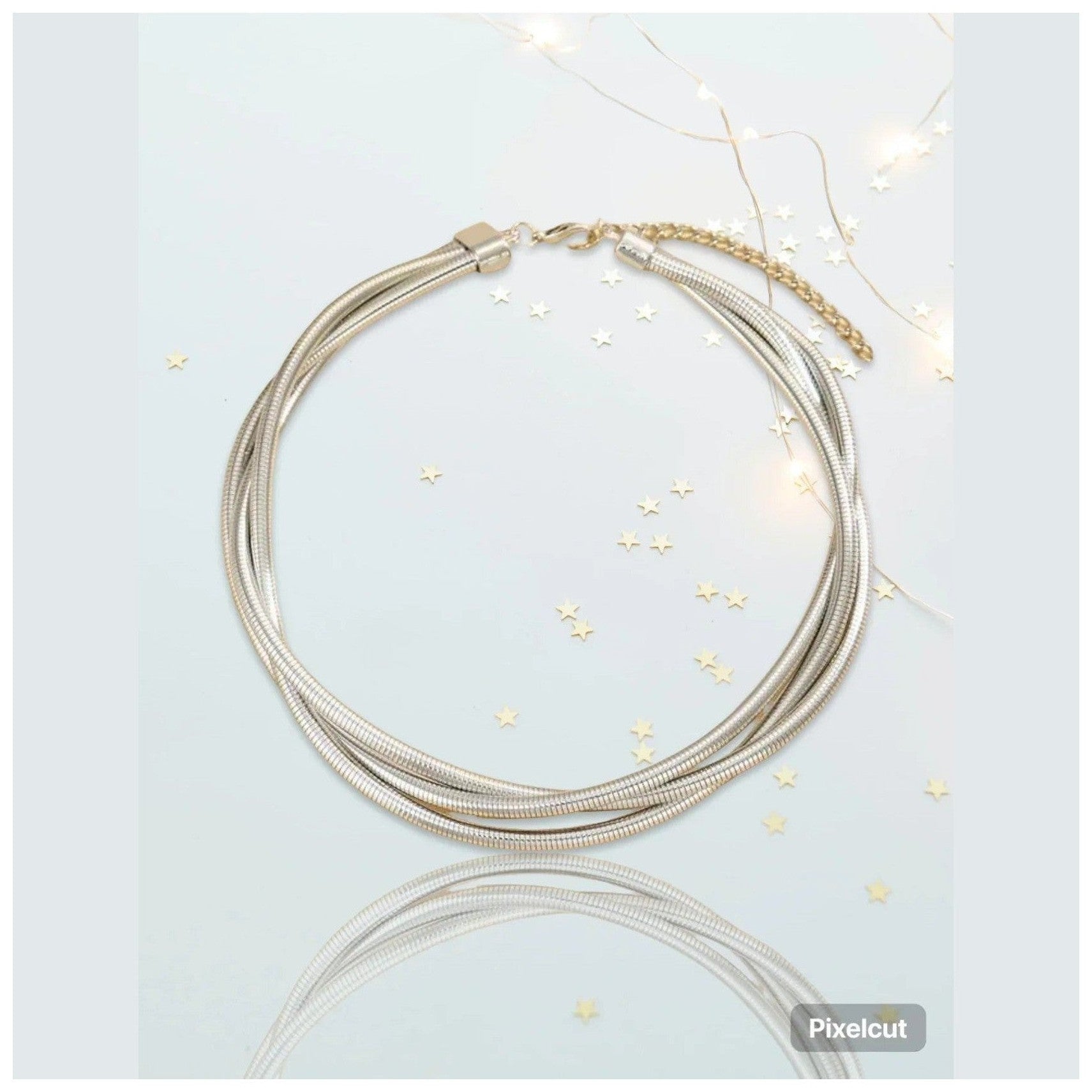 Stella Tress Choker 18 K Gold and Rhodium Plated