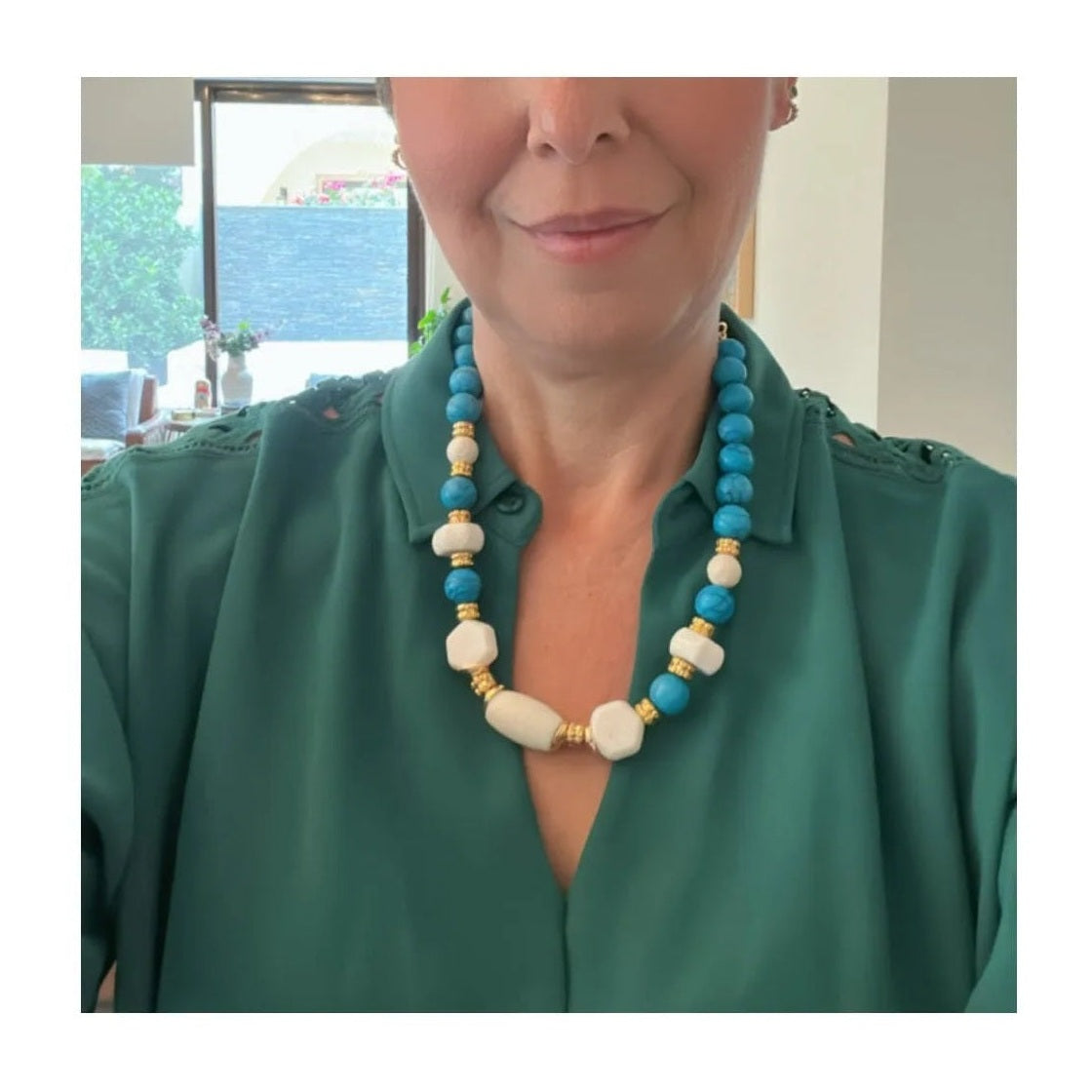 Victoria Gemstone Necklace - Short Turquoise - Penelope Made This 