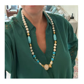 Victoria Gemstone Necklace - Long Turquoise - Penelope Made This 