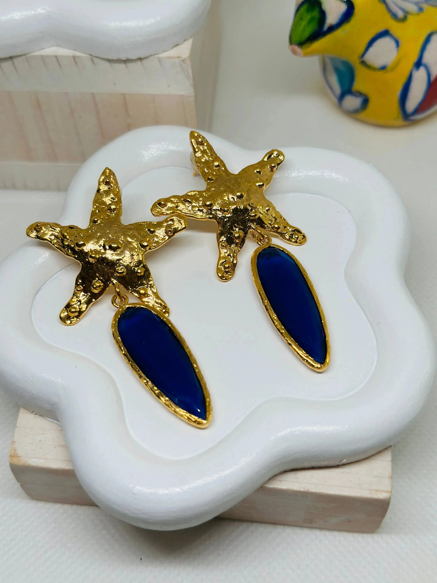 Agatha Star Fish Cat Eye Earrings - Penelope Made This 