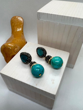 Agatha Turquoise Earrings - Penelope Made This Inc.