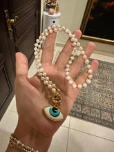 Anais Necklace Cultured Pearls Ceramic Eye - Penelope Made This 