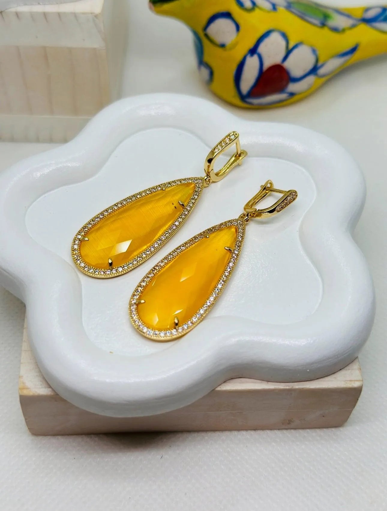 Beatrice TearDrop Crystal Earrings - Penelope Made This 