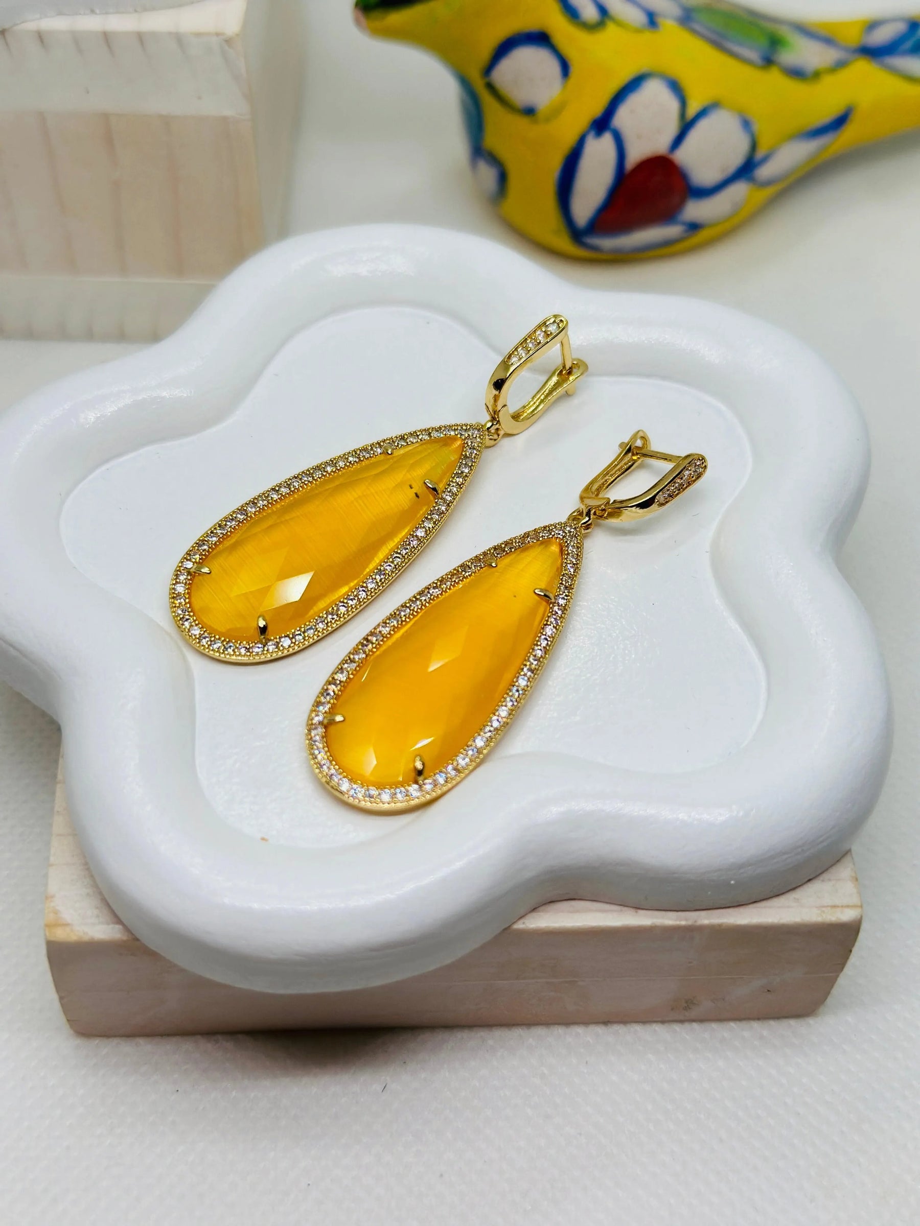 Beatrice TearDrop Crystal Earrings - Penelope Made This 