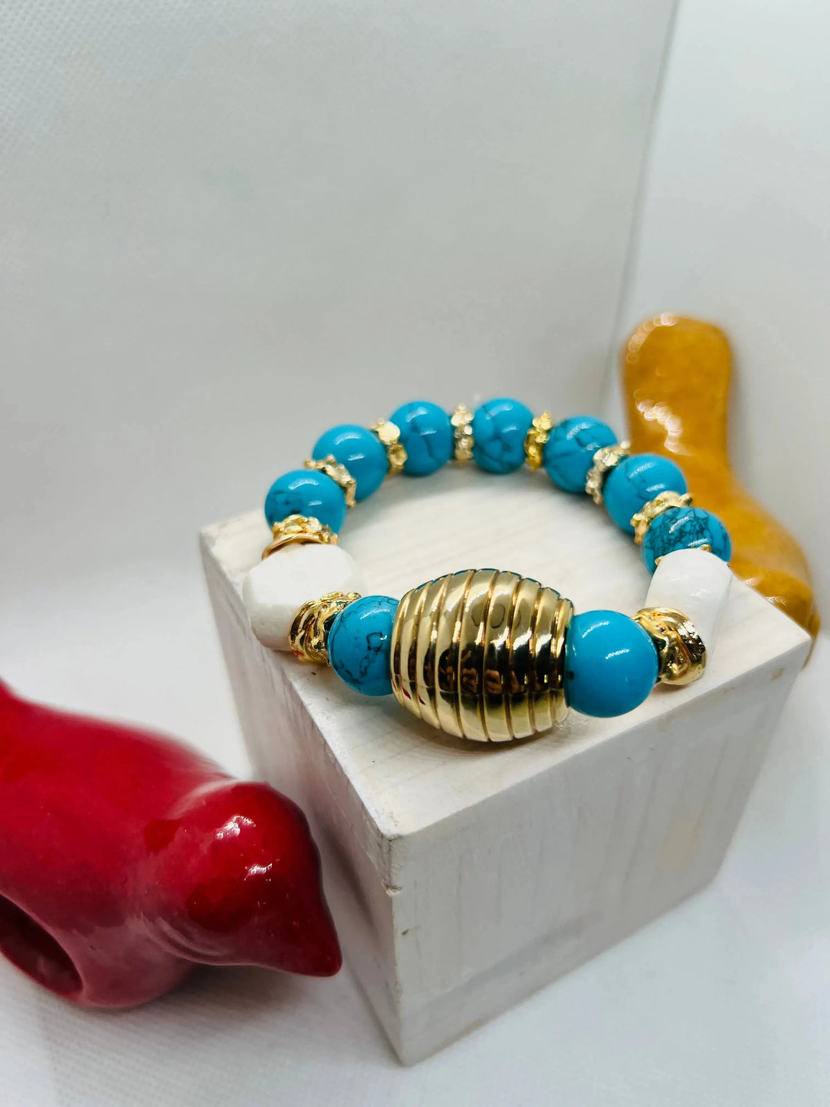 Chloe Azure Turquoise Marble Gemstone Bracelet - Penelope Made This 