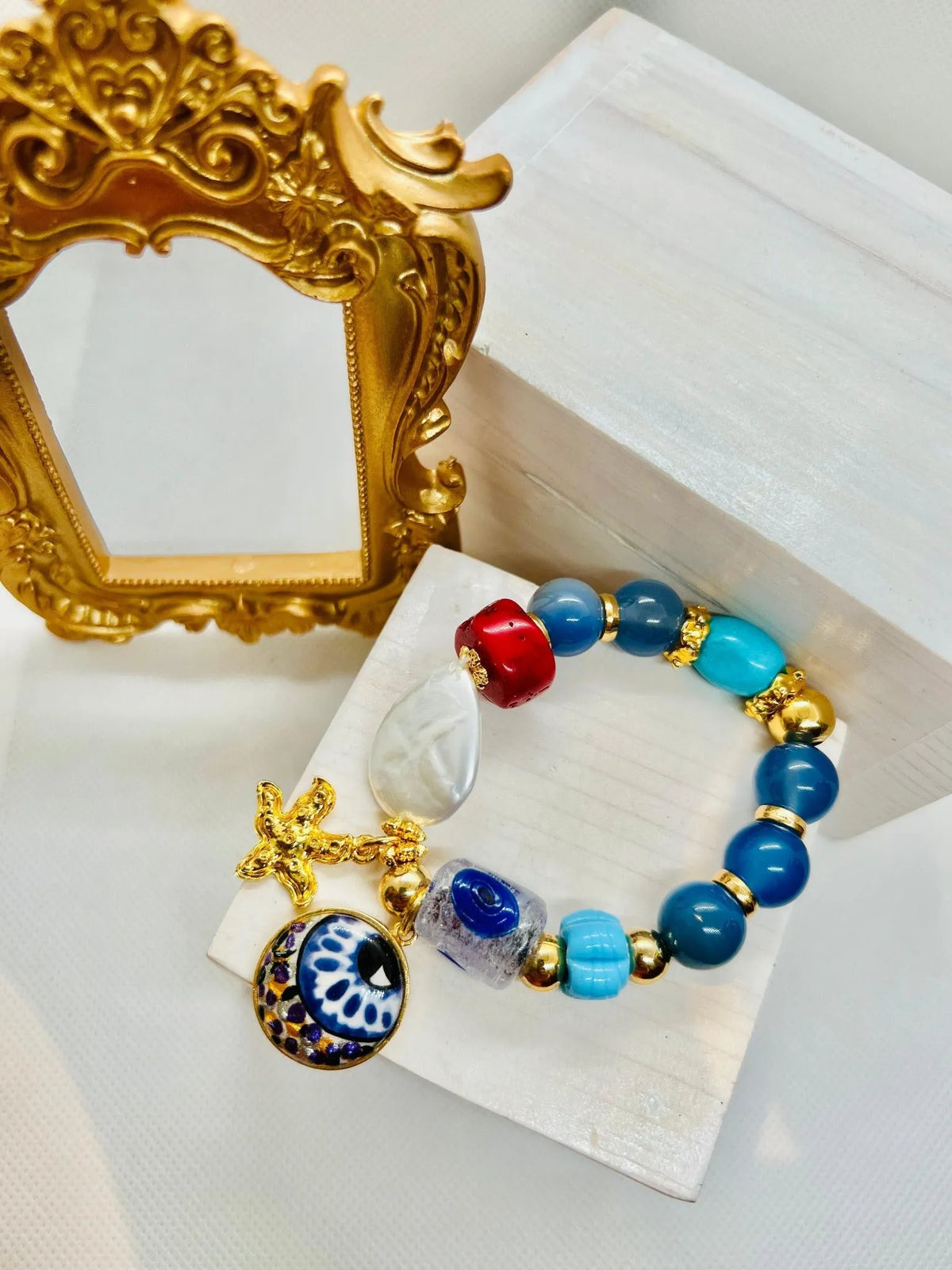 Chloe Blue Eye Venetian Stone Artisan Bracelet - Penelope Made This 