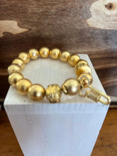 Chloe Gold Beads e Cross Charm Bracelet - Penelope Made This 