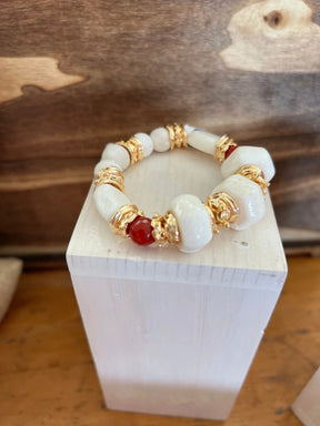 Chloe White Marble e Agate Bracelet - Penelope Made This 