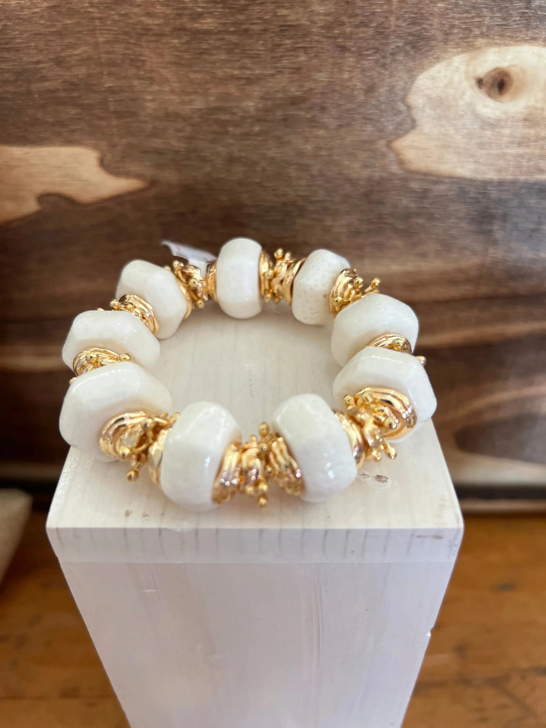 Chloe White Marble Gemstone Bracelet - Penelope Made This 