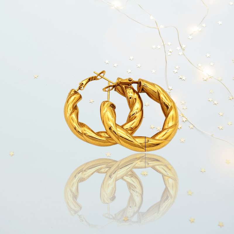 Christmas Agatha Loop Earrings | 18K Gold Plated | Rhodium Plated - Penelope Made This Inc.